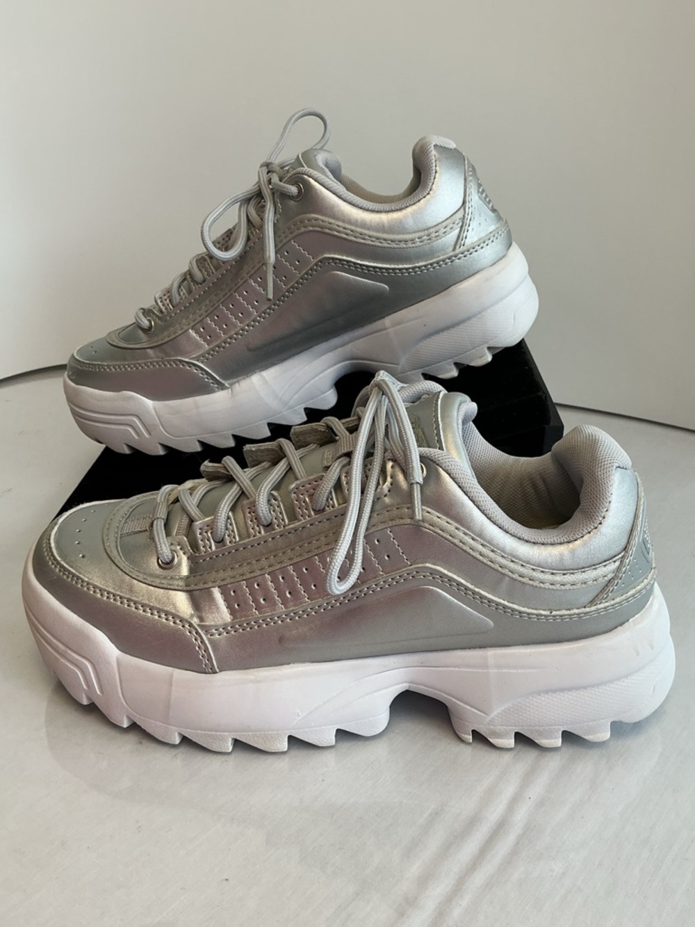 AVIA Metallic Platform Chunky Sneakers Women’s Size 6 Silver